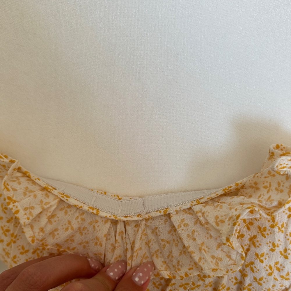 Skylar + Madison Yellow Floral Strapless Top - Picture 3 of 9